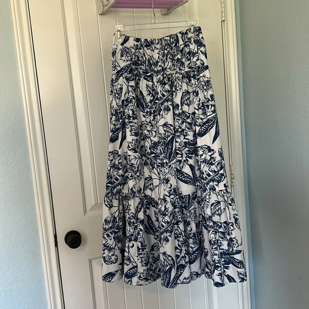 Abercrombie & Fitch Blue and White Floral Maxi Dress